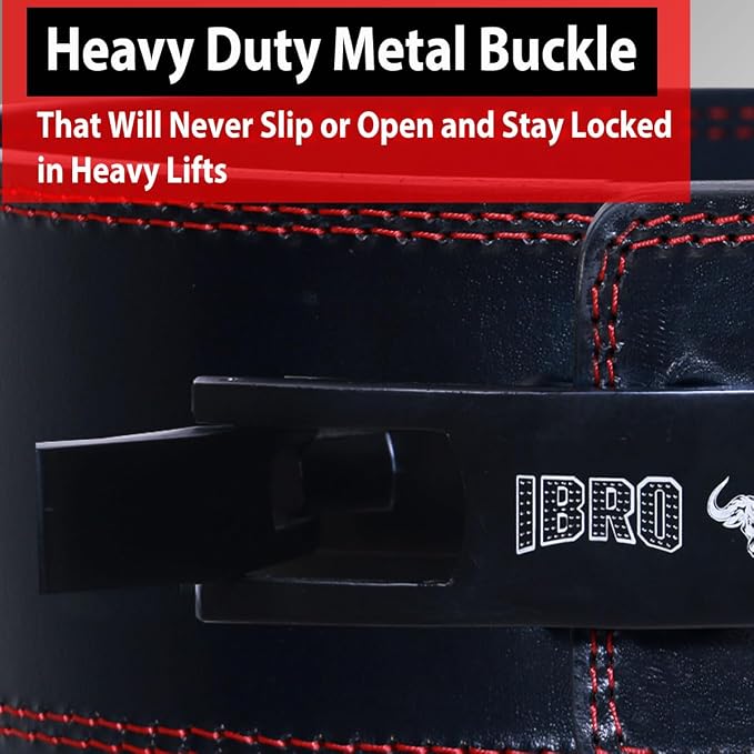 IBRO Powerlifting Lever Gym Belt – Power 8MM, 10MM or 13MM Extreme Heavy Duty Genuine Leather Belts - Squats Deadlifts Bodybuilding Weight Lifting IPF Power Lifting Strongman for Men