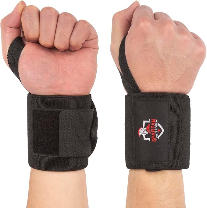 Spartan Wrist Wraps for Weightlifting 18 Inch, Heavy Duty Wrist Support with Thumb Loop, Premium Lifting Wraps for Powerlifting, Crossfit, Bench Press, Strength Training - Men & Women