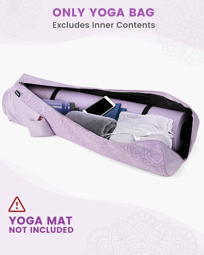 Gonex Yoga Mat Bag, Full-Zip Mat Carrier | 600D Oxford Fabric, Wet Pocket, Front Zip Pocket, Adjustable Strap, Fits Mats up to 26"