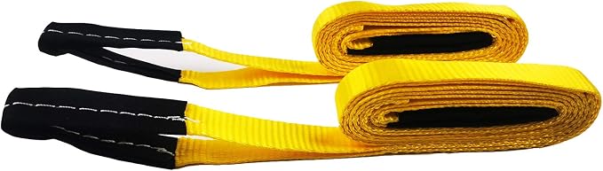 6 Pcs Lift Sling Straps 1" x8' Heavy Duty Lifting Sling Web Town Strap with 2 Reinforced Loops,5000lbs Break Strength,Wear Guard End