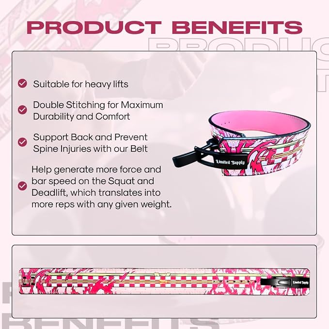 Anime Lever Belt - Weight Lifting Belt, Heavy Duty Powerlifting Weightlifting Gym Belt for Deadlifts Squats Back Support, PNZ