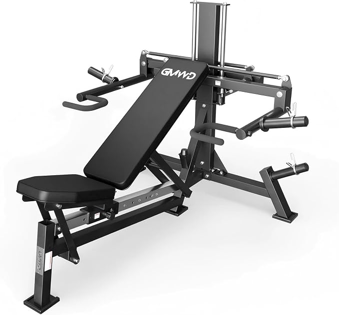 GMWD Chest Press Machine, Bench Press Machine with Independent Converging Arms, Adjustable Flat Incline Bench for Chest, AB Workouts, Shoulder Home Gym Equipment