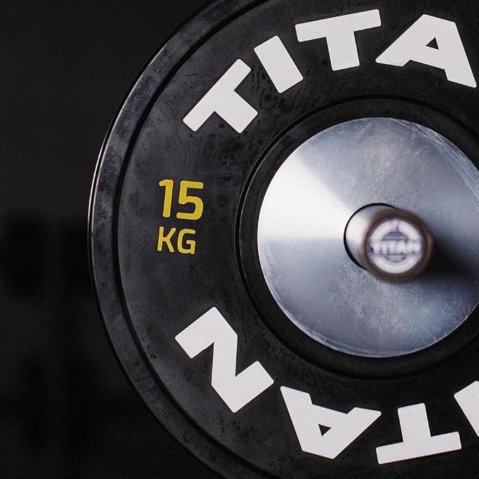 Titan Fitness Elite Olympic Bumper Plates, Competition Weight Plates, Rubber Rubber with Steel Insert