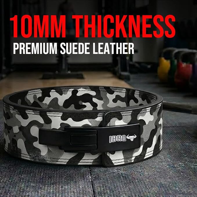 IBRO Powerlifting Lever Gym Belt – Power 8MM, 10MM or 13MM Extreme Heavy Duty Genuine Leather Belts - Squats Deadlifts Bodybuilding Weight Lifting IPF Power Lifting Strongman for Men