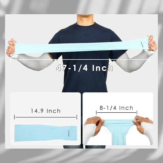 Achiou Arm Sleeves for Men Women, Sun Sleeves UV Protection Cooling Sports | Compression,Tattoo Sleeve Cover, Thumb Hole Design,Tattoo Cover Up, UPF 50+, Versatile Use for Basketball Football Volleyball