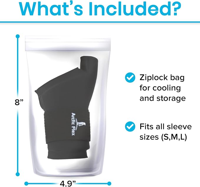 Arctic Flex Wrist & Thumb Ice Pack Wrap - Extra Strength Hot & Cold Therapy | Reusable Hand Freeze Sleeve - for Arthritis, Carpal Tunnel, Surgery, & Pain Relief (Fits Left & Right)