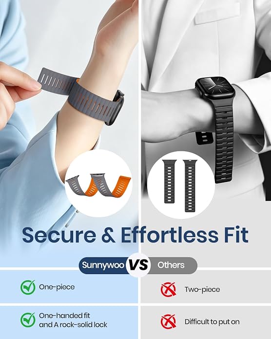 Magnetic Sport Bands Compatible with Apple Watch Bands for Men Women | Silicone Wristband 49mm 46mm 45mm 40mm 44mm 38mm 41mm 42mm, Replacement for iWatch Ultra Series 11 10 9 8 7 6 5 4 3 2 1 SE