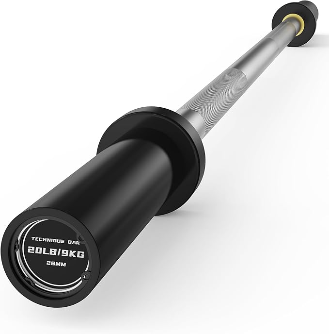 PAPABABE 4ft/5ft/6ft/6.5ft Barbell 2" Short Barbell for Strength Training | 4ft/5ft/6ft/6.5ft Straight Barbell, Womens Olympic Bar with Moderate Knurling for Squats Curls Deadlifts, Weightlifting