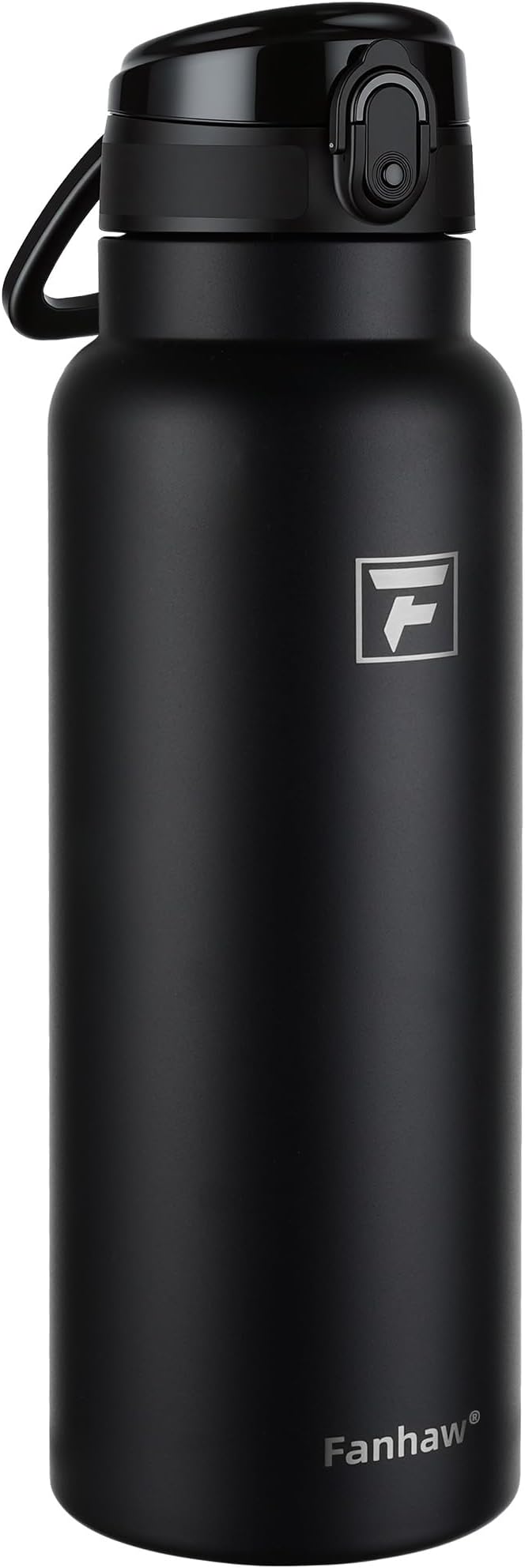 Fanhaw 40 Oz Insulated Stainless Steel Water Bottle with Chug Lid – Wide Mouth, Leak-Proof, BPA-Free – Ideal for Kids, Adults, Sports, Gym, and Outdoor Use (Black)