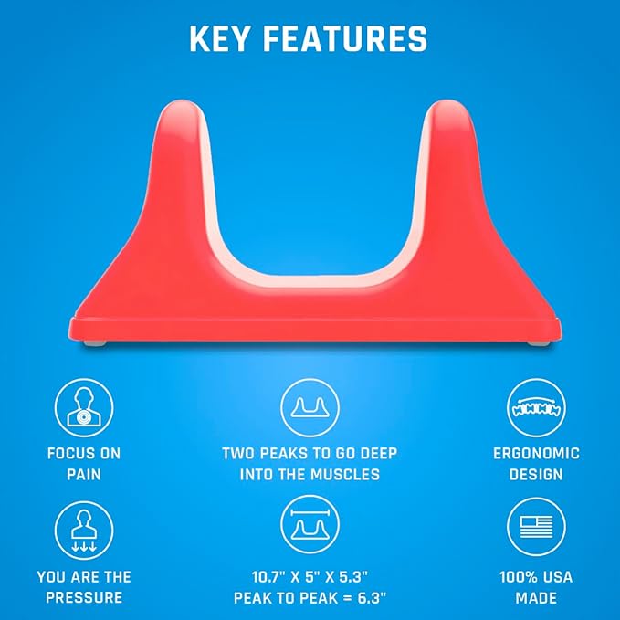 PSO-RITE Psoas Muscle Release Tool – Made in USA, Patented Deep Tissue Massage Device for Your Back, Hip Flexor & Trigger Point Relief - Sunset Red