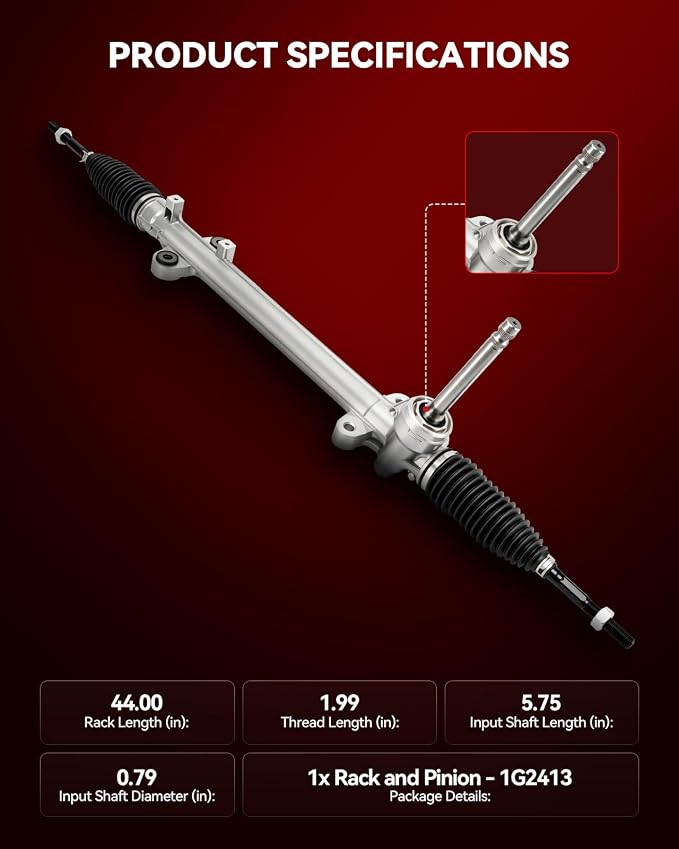 Torchbeam Power Steering Rack & Pinion Assembly Fit for 2013 2014 2015 2016 2017 2018 Santa Fe 3.3L, Hydraulic System Steering, Replaces OEM 1G-2413
