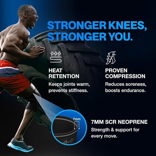 Modvel 7mm Neoprene Knee Sleeves for Men & Women Weightlifting & Powerlifting – Compression Knee Sleeve Support for Squats, Gym, Training – USPA, IPL Approved – X-Large Red (Pair)