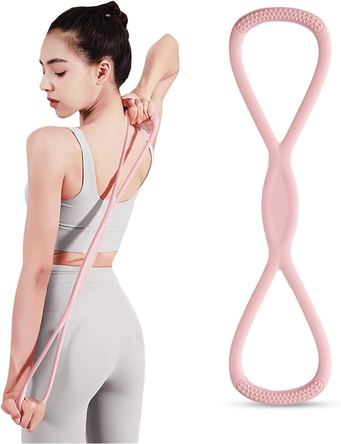 Figure 8 Resistance Band, Figure 8 Resistance Bands for Women Men,Resistance Band Figure for Working Out, Non-Slip Handles, Home Gym, Yoga & Physical Therapy