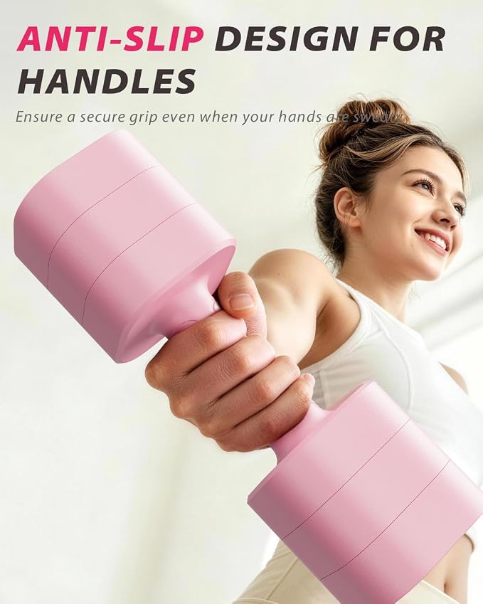 Ragebby Adjustable Dumbbell Set of 2, Weights for Men and Women at Home | Anti-slip Handle, Weights Dumbbells Set, 2lb/3lb/5lb/10lb/15lb/20lb for Pilates, Yoga, Strength Training