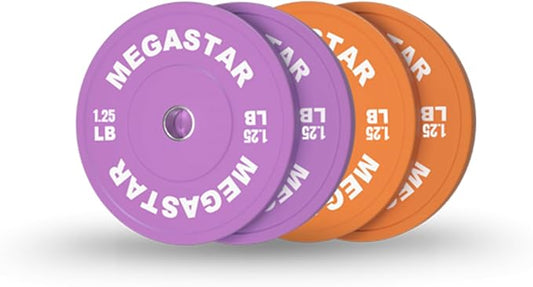 Olympic Bumper Plates, 2-Inch Rubber Weight Plates Set – Color-Coded Heavy Duty Bumper Plates for Home Gym, Strength Training & Weight Lifting