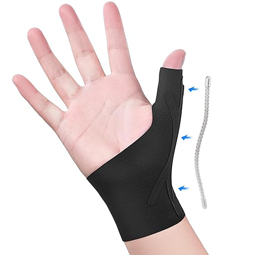 Thumb Wrist Brace Compression Stabilizer Thumb Support Spica Splint for Carpal Tunnel, Arthritis, Tendonitis and TFCC Pain Relief - Women & Men - Fits Left or Right Hand - Breathable, Soft Large