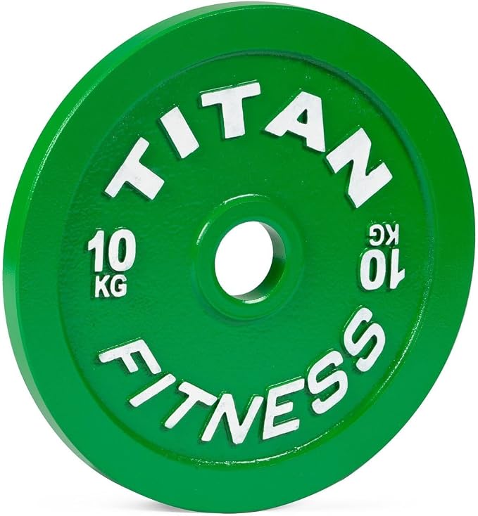 Titan Fitness Olympic Calibrated Steel Powerlifting Plates, Machine Precision Steel Discs