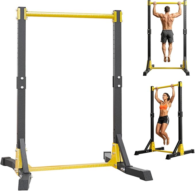 Pull Up Bar Free Standing Portable Pull Up Stand, 11 Gears Height Adjustable, 400 LBS Capacity, Outdoor Pullup Bar Station for Home Gym, Black