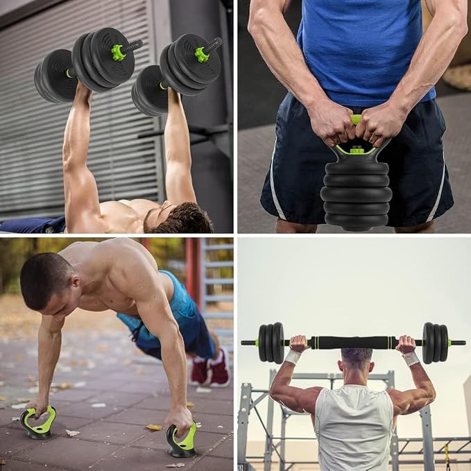66/88Lbs Adjustable Weights Dumbbells Set for Home Gym, 4-in-1 Free Weights Set with Connector, Used As Push Up Stand, Adjustable Barbell, Kettlebells, Weights for Men & Women, Non-Slip Grip, Space-Saving