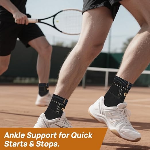 Ultra-Breathable Copper Ankle Braces Adjustable Compression Support, Medium | Removable Figure-8 Straps, AirFlow Knit, All-Day Wear - Ankle Sprains & Plantar Fasciitis & Sports & Injury Recovery