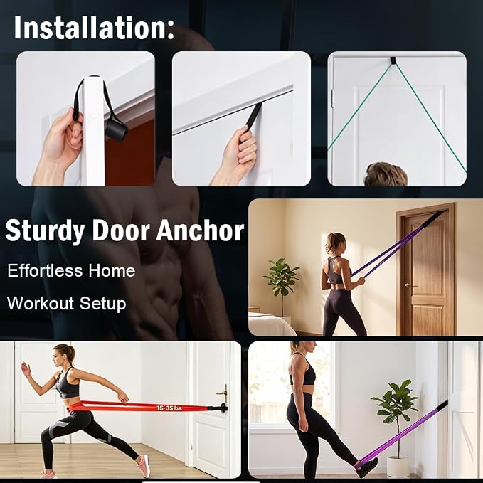 Pull Up Assistance Bands, Resistance Bands Set with Handles for Men Women, Workout & Exercise Bands, 5-Level Elastic Bands for Working Out, Stretch Bands for Home Gym, Stretching & Physical Therapy