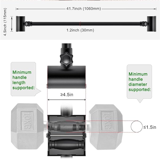 Kipika Adjustable Dumbbell to Barbell Converter - EZ Curling Bar Adapter - Versatile Weightlifting Equipment for Home Gym