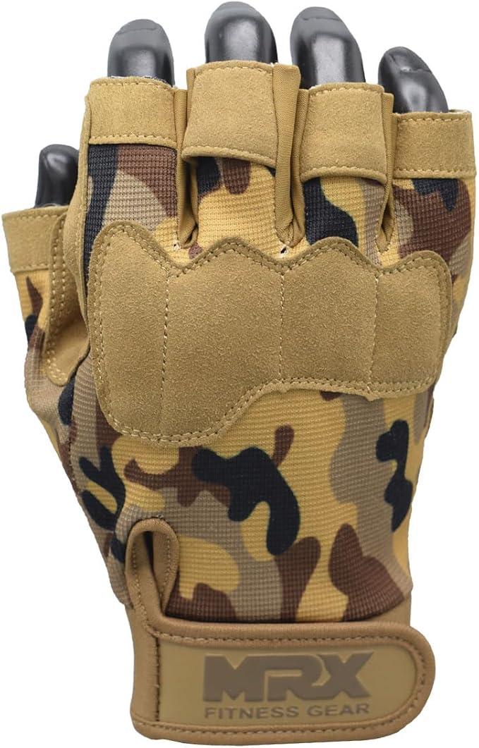 MRX Weightlifting Gloves for Men Workout Gloves Mens Wrist Support Lifting Gloves Male Gym Gloves | Workout Gym Accessories for Men Weight Lifting Fingerless Gym Exercise for Powerlifting
