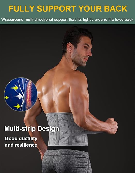 Back Brace for Lower Back Pain Men Women, Back Support Brace & Elastic Supports Belly Band Stomach Wrap Waist Belt Waist Trainer, Waist Brace Waist Trainer for Men Sciatica Pain Relief (Beige, X-Large)