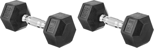 Amazon Basics Rubber Hex Dumbbell Hand Weight