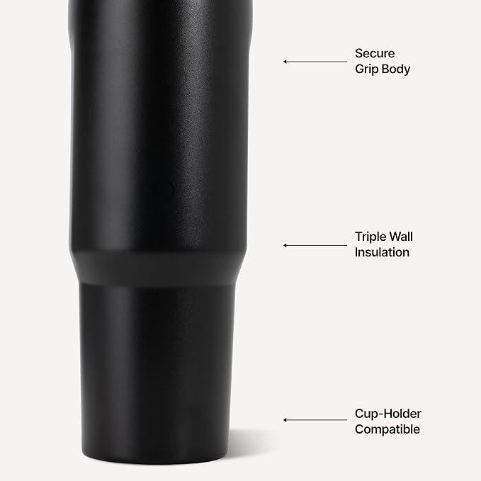 HydroJug Sport 40 oz Insulated Stainless Steel Water Bottle, Black