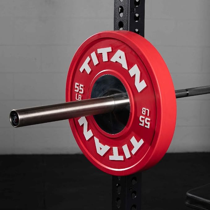 Titan Fitness Elite Olympic Bumper Plates, Competition Weight Plates, Rubber with Steel Hub Insert, Sold as a Pair, for Olympic Weightlifting and Cross-Training Workouts