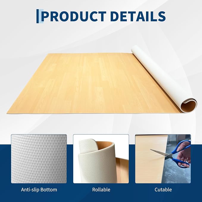 6 x 4 ft Dance Floor,Portable Dance Floor Mat,PVC Non-Slip Exercise Flooring for Ballet Jazz & Pop for Home and Gym