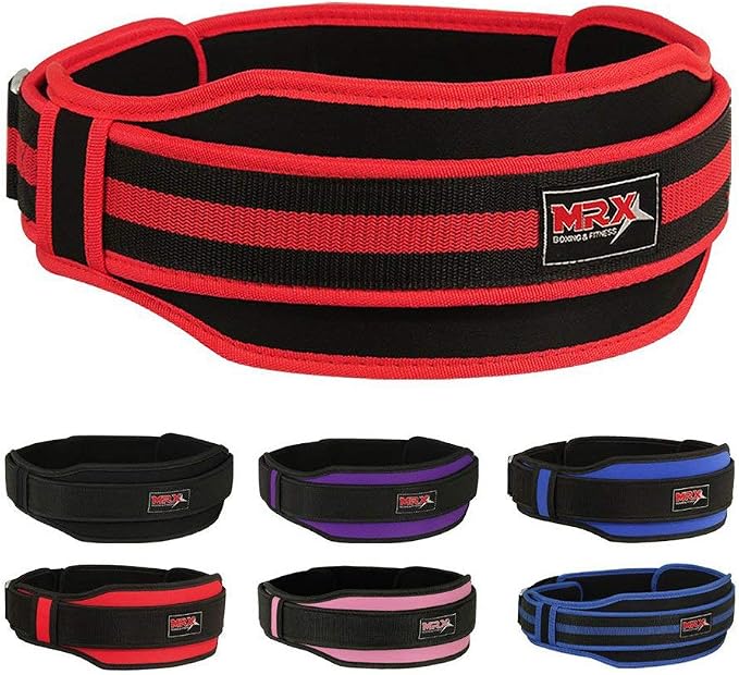 MRX Weight Lifting Belt with Double Back Support Gym Training 5" Wide Belts 11 Colors