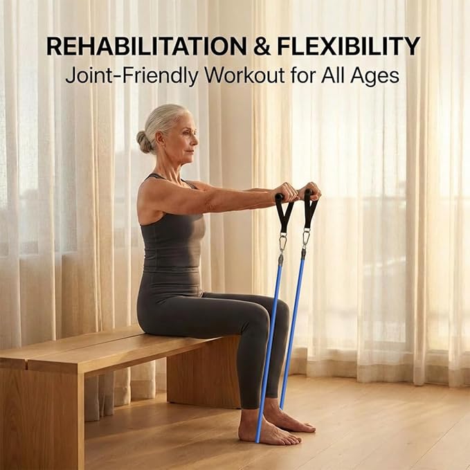 VEICK 10-150LBS Resistance Bands with Handles, Ankle Straps, Door Anchor | Accredited Lab Certified, 100% Natural Latex, Versatile for Yoga, Pilates, Strength, Home Gym