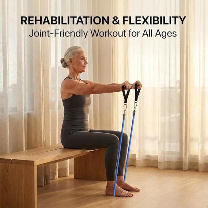 VEICK Resistance Bands with Handles, Ankle Straps, Door Anchor | Accredited Lab Certified, 100% Natural Latex, Cushioned Handles, Versatile for Yoga, Pilates, Strength, Home Gym
