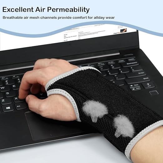 Wrist Brace for Carpal Tunnel Relief, Adjustable Wrist Support Splint Hand Brace for Men Women, Wrist Stabilizer Night Support for Pain Relief,Tendinitis,Arthritis(Right Hand, S/M)