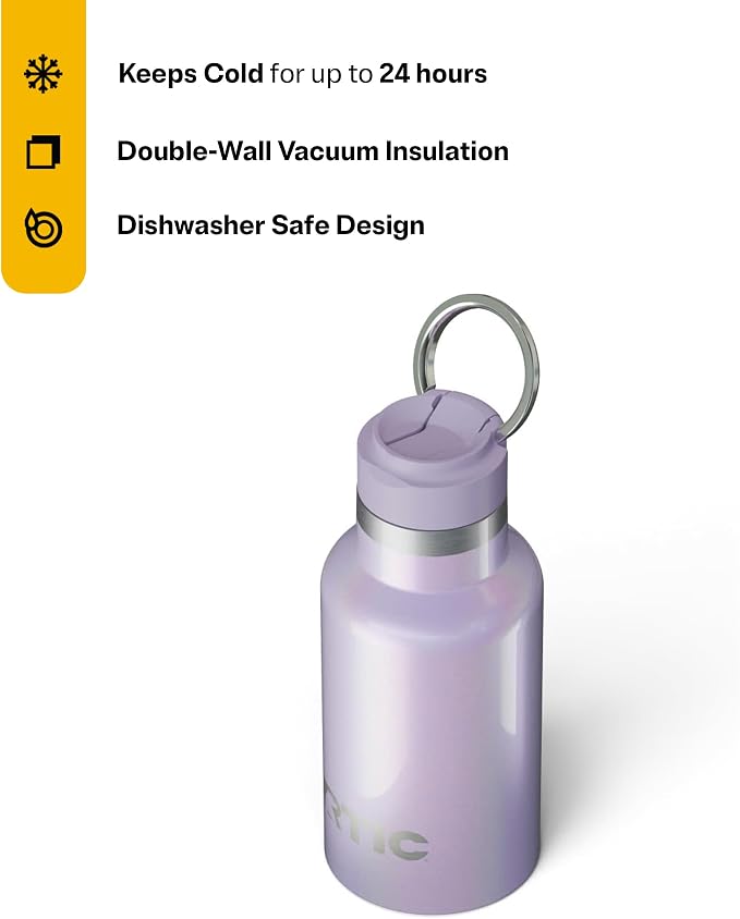 RTIC Little Journey Water Bottle with Straw, Ceramic Lined, Lavender Glitter