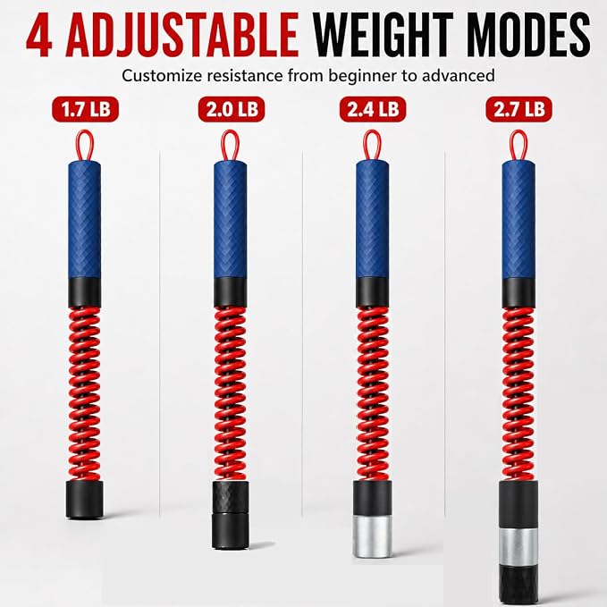 Adjustable Weighted Ropeless Battle Rope, Progressive Weight Training for Home & Small Spaces, Light Weight for Fast Cardio, Heavy for HIIT Challenge, Beginner, Home Gym, Activate Training State