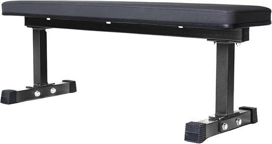REP Fitness Flat Weight Bench, Heavy Duty Workout Bench For Home Gym, Folding Fitness Equipment For Strength Training, Adjustable Utility Platform For Dumbbells, Barbell, Lifting And Core Exercises