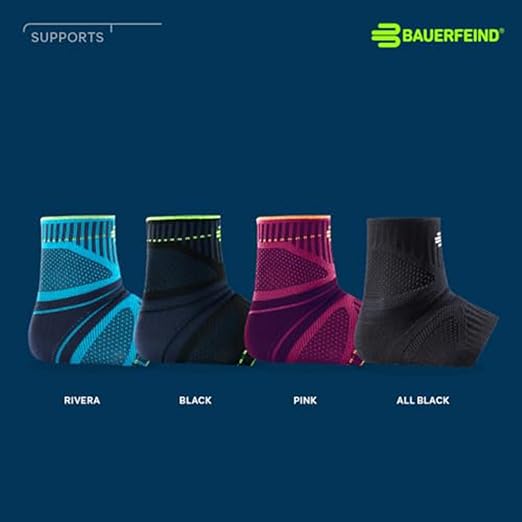 Bauerfeind Sports Ankle Support Dynamic - Ankle Compression Sleeve for Freedom of Movement - 3D AirKnit Fabric for Breathability - Premium Quality & Washable (XXL, Rivera)