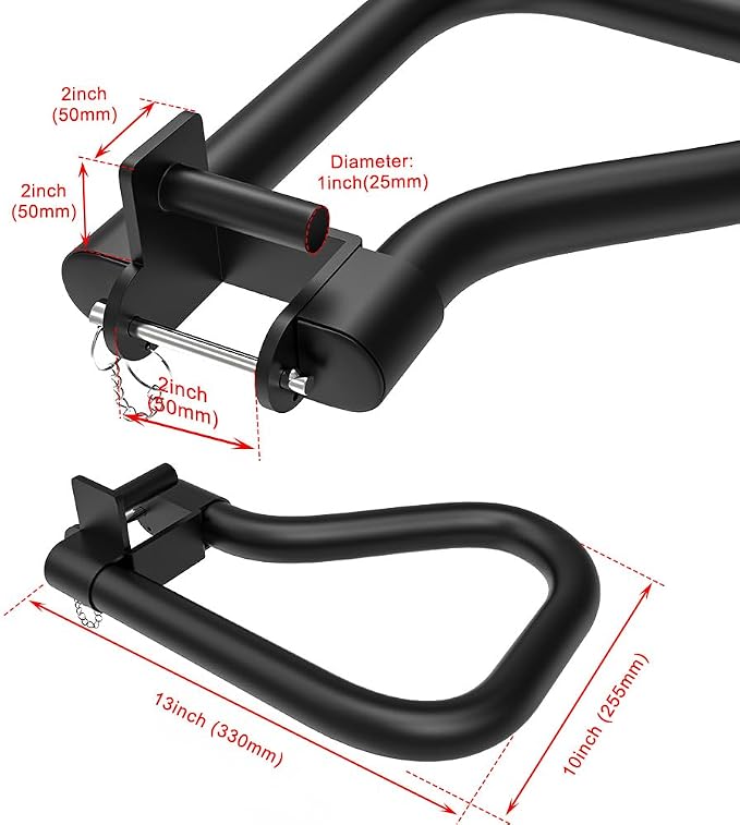 SELEWARE Dip Bar Attachment for Power Rack, 2 x 2 Tube, Multi Grip Handle | Fully Welded Steel Design, Stable Support for Dips, Pull Ups and Strength Training, Ideal for Home Gym Workouts