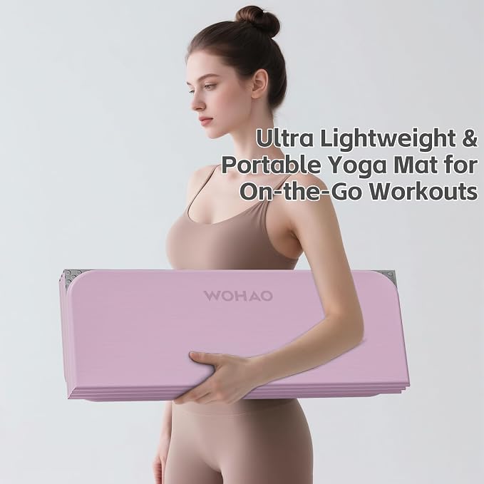 7-Fold Yoga Mat 70"x24" - 1/2 Inch Thick | Folding Exercise Mat, Compact Non-Slip TPE Mat, For Travel, Storage, Yoga & Home Gym, Lightweight & Portable