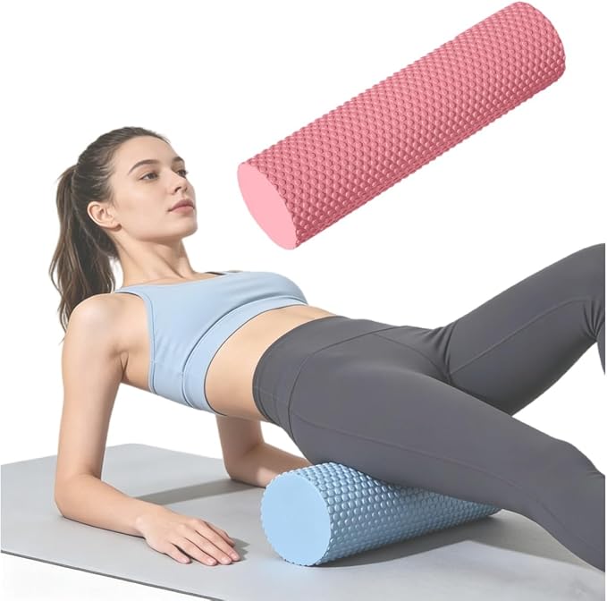 12 Inch EVA Soft Dot Foam Roller for Balance Exercise & Yoga，Pink：18in | High-Density Foam Massage Roller for Back Legs Muscle Massage, Rehab Stiff Back