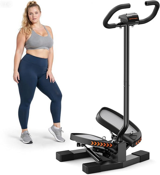 SPORTSROYALS Stair Stepper,Twist/Mini Stepper for Exercise at Home,Step Machine with Resistance Bands for Full Body Workout, 350lbs+ Capacity