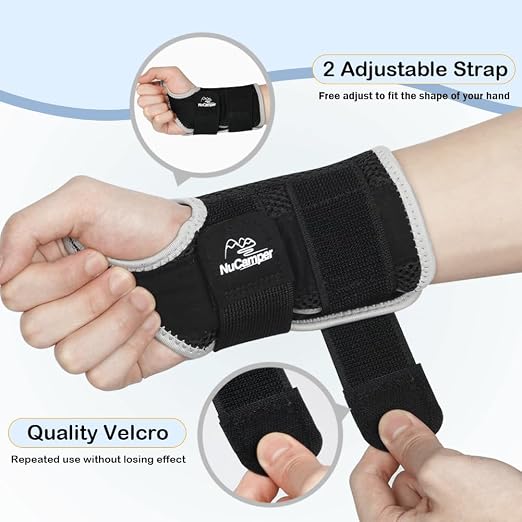 Wrist Brace for Carpal Tunnel Relief, Adjustable Wrist Support Splint Hand Brace for Men Women, Wrist Stabilizer Night Support for Pain Relief,Tendinitis,Arthritis(Right and Left Hands, L/XL)