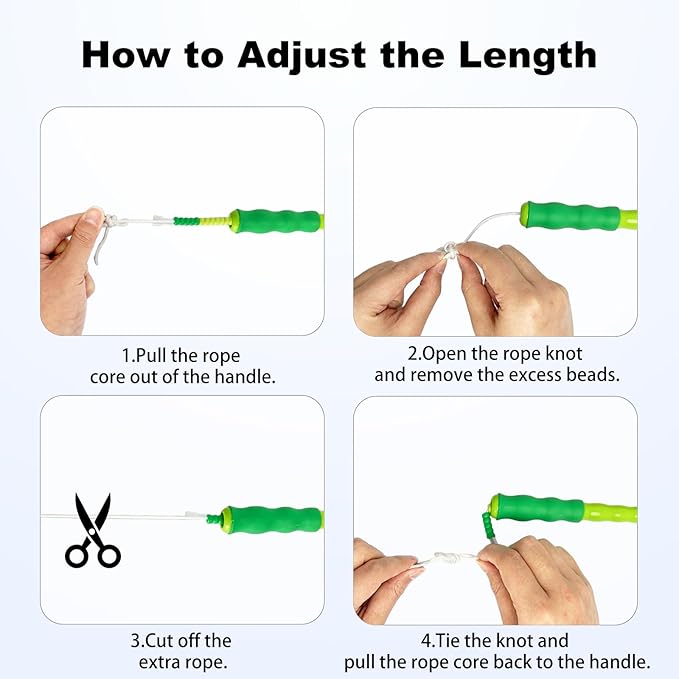 BIRDDIE Soft Beaded Jump Ropes For Kids, Adoult Fat Burning Fitness | Individual bag for easy storage; Adjustable length; Tangle-free segmented;Non-slip handle; Cord length: 240 cm/94.48 inch