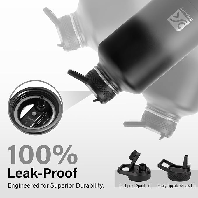 DYSANKY Insulated Water Bottle | Thickened Stainless Steel Vacuum Metal | Portable Sports Half Gallon Large Water Jug for Gym and Hiking with Straw, Carrier Bag, Handle Strap | BPA-Free 64 oz