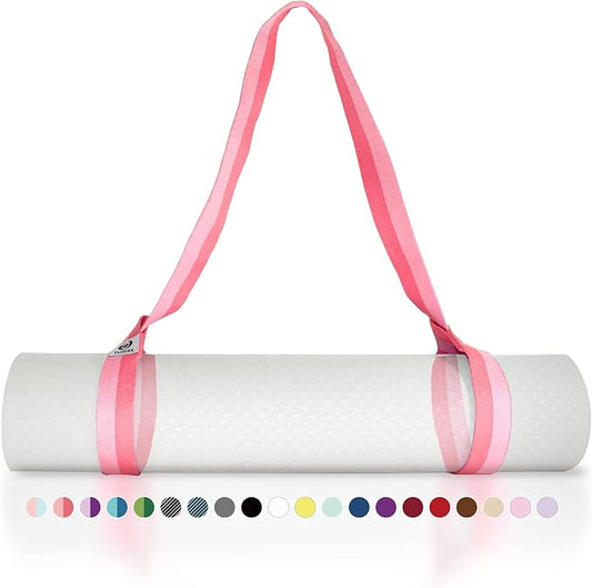 Yoga Mat Strap Adjustable Carrier for All Yoga Mats, 2 Sizes | Extra Thick Cotton Blend |16+ colors are available | Fits Most Yoga Mats | Soft Woven Texture | Comfortable Shoulder Carry