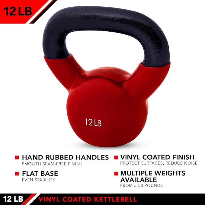 JFIT Kettlebell Weights Vinyl Coated Iron