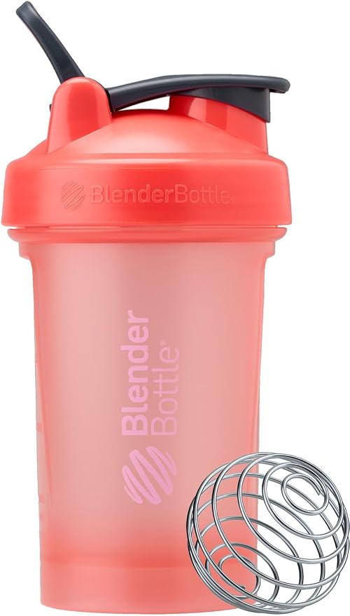 BlenderBottle Classic V2 Plastic Shaker Bottle 20 oz Coral